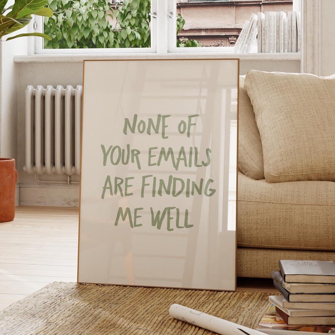 Funny Mental Health Quote, Minimalist Office Art Print