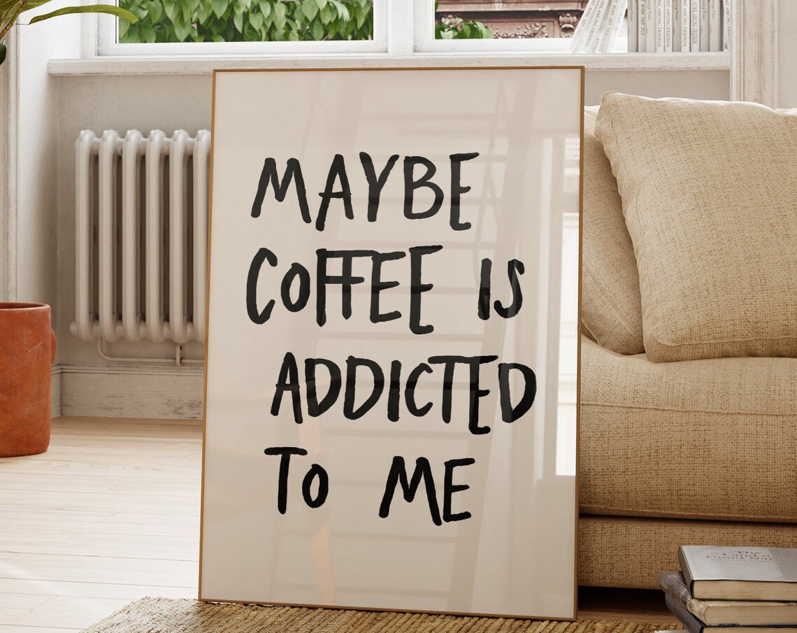 Coffee Addict Minimalist Kitchen Art Print