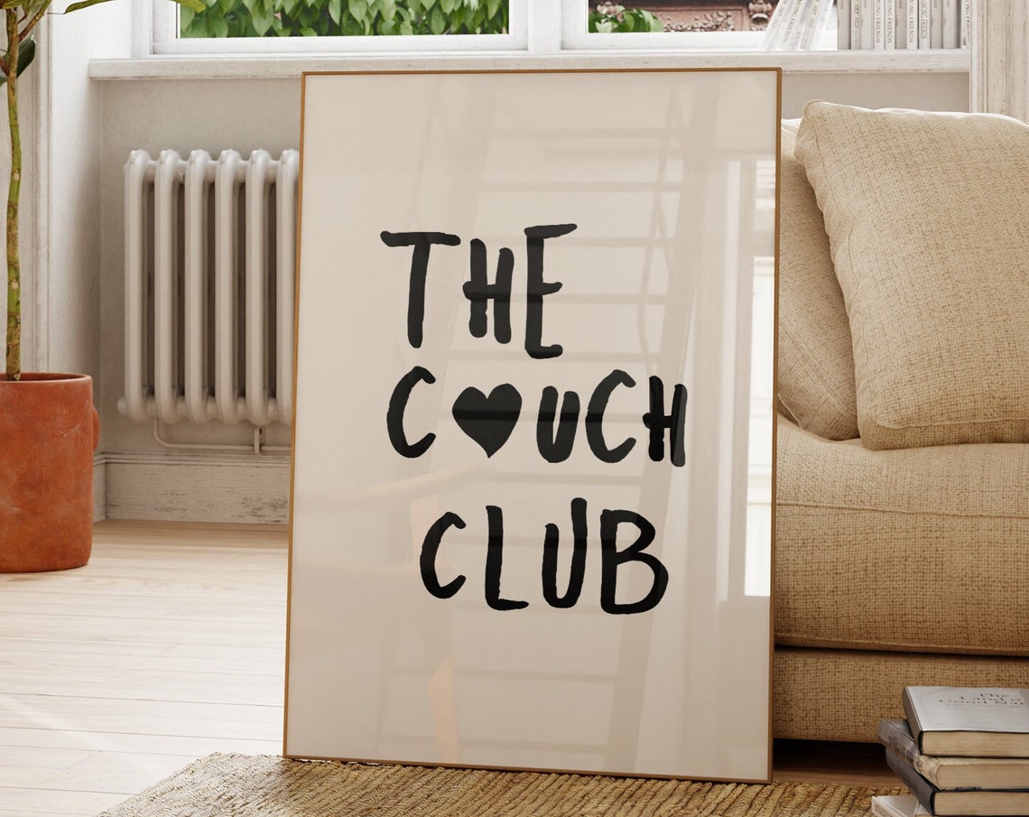 The Couch Club Print, Minimalist Living Room Art