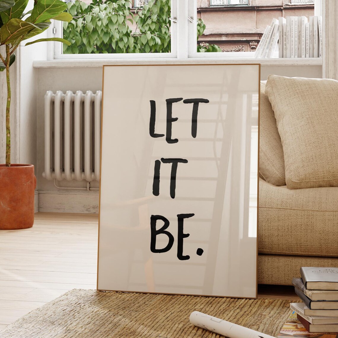 Let It Be Minimalist Typography Art Print