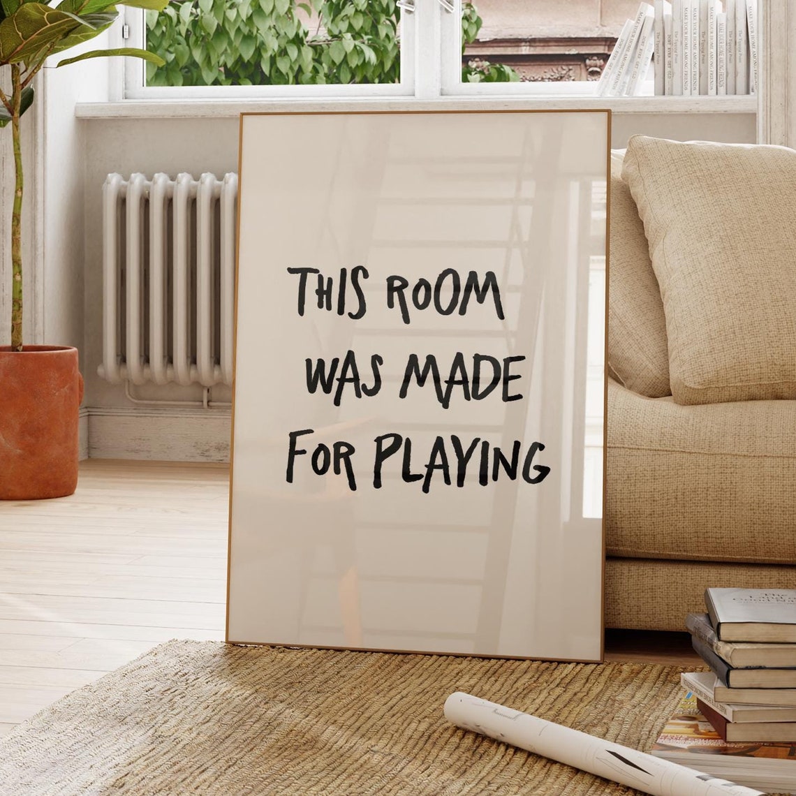 This Room Was Made For Playing Fun Hand Lettered Kids Playroom Poster