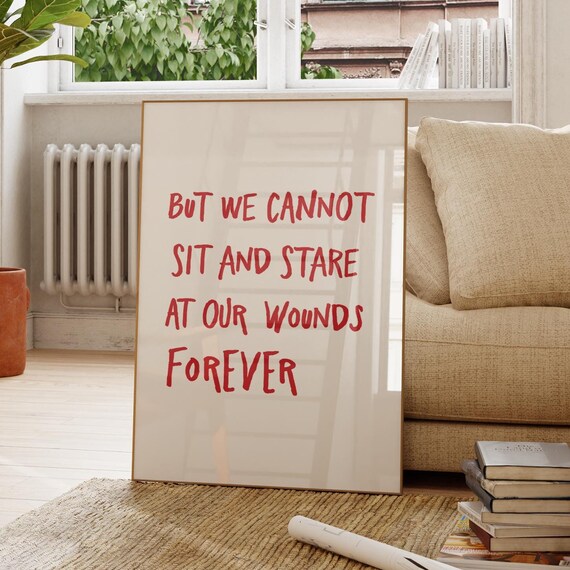 Motivational Quote Print Trendy Red Typography Art