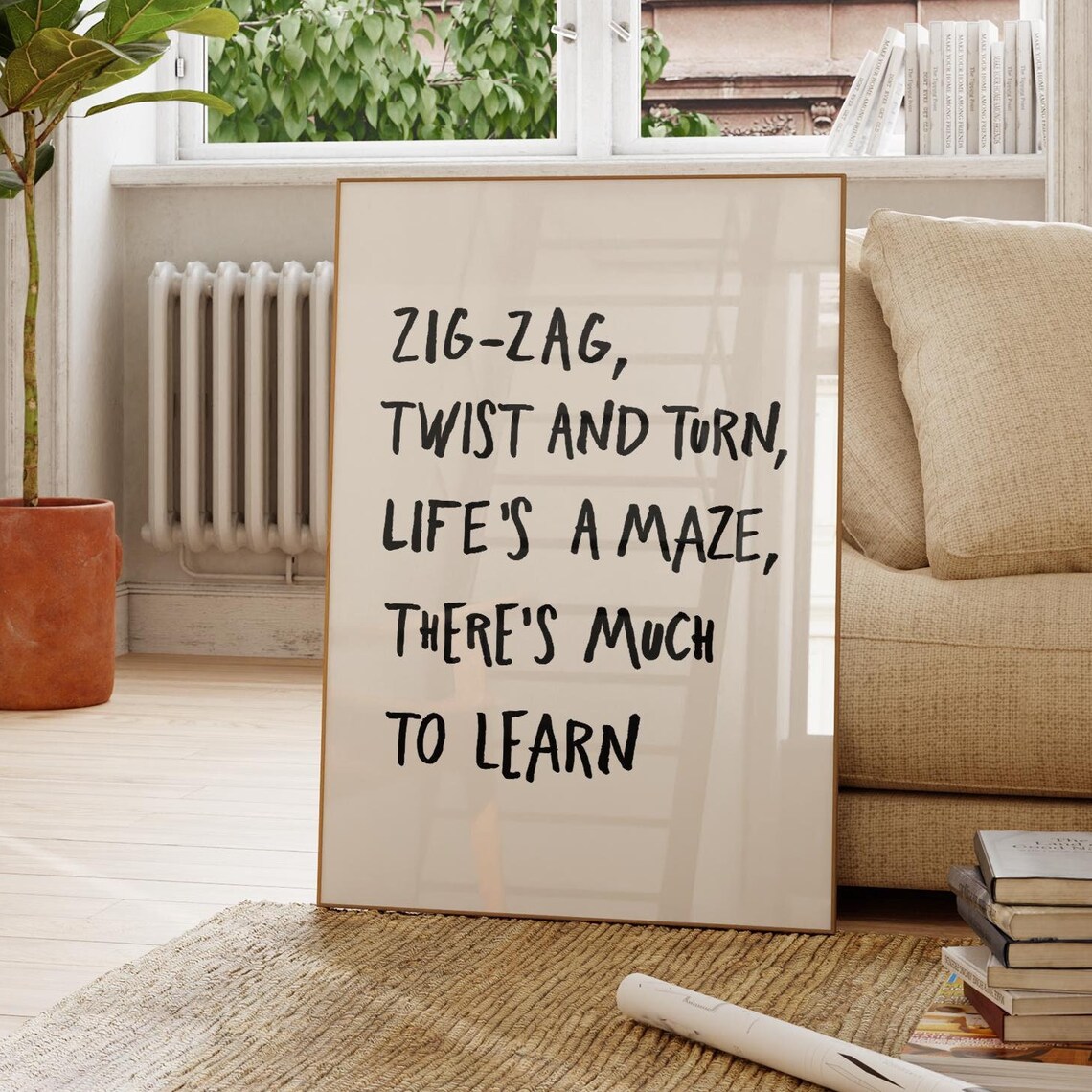 Life's A Maze Retro Typography Art Print
