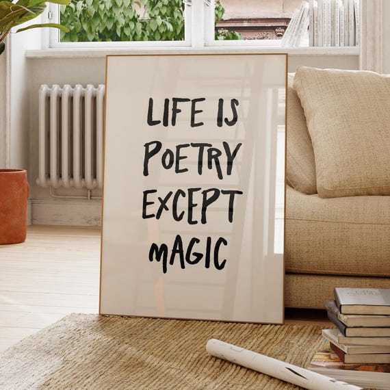 Life Is Poetry, Minimalist Art Print