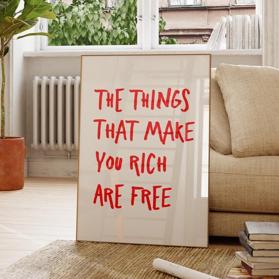 Inspirational Quote Print Red Typography Art