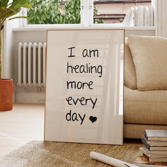 Motivational Quote Print Healing Affirmations Minimalist Wall Art