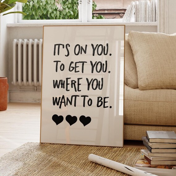 Motivational Quote Print Minimalist Heart Poster Trendy Wall Decor