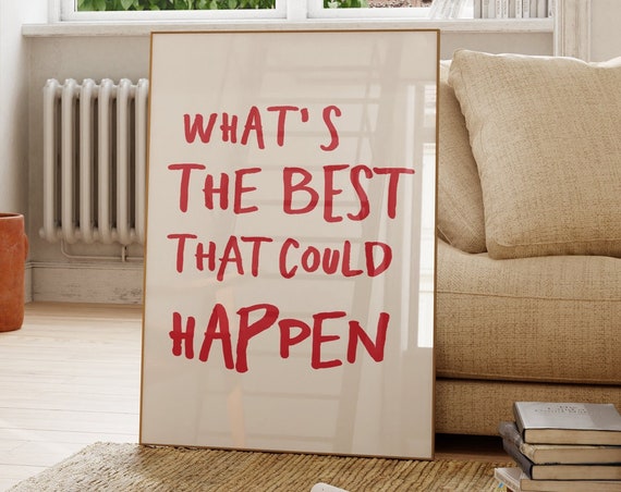 Red Typography Quote Art Print Minimalist Affirmations
