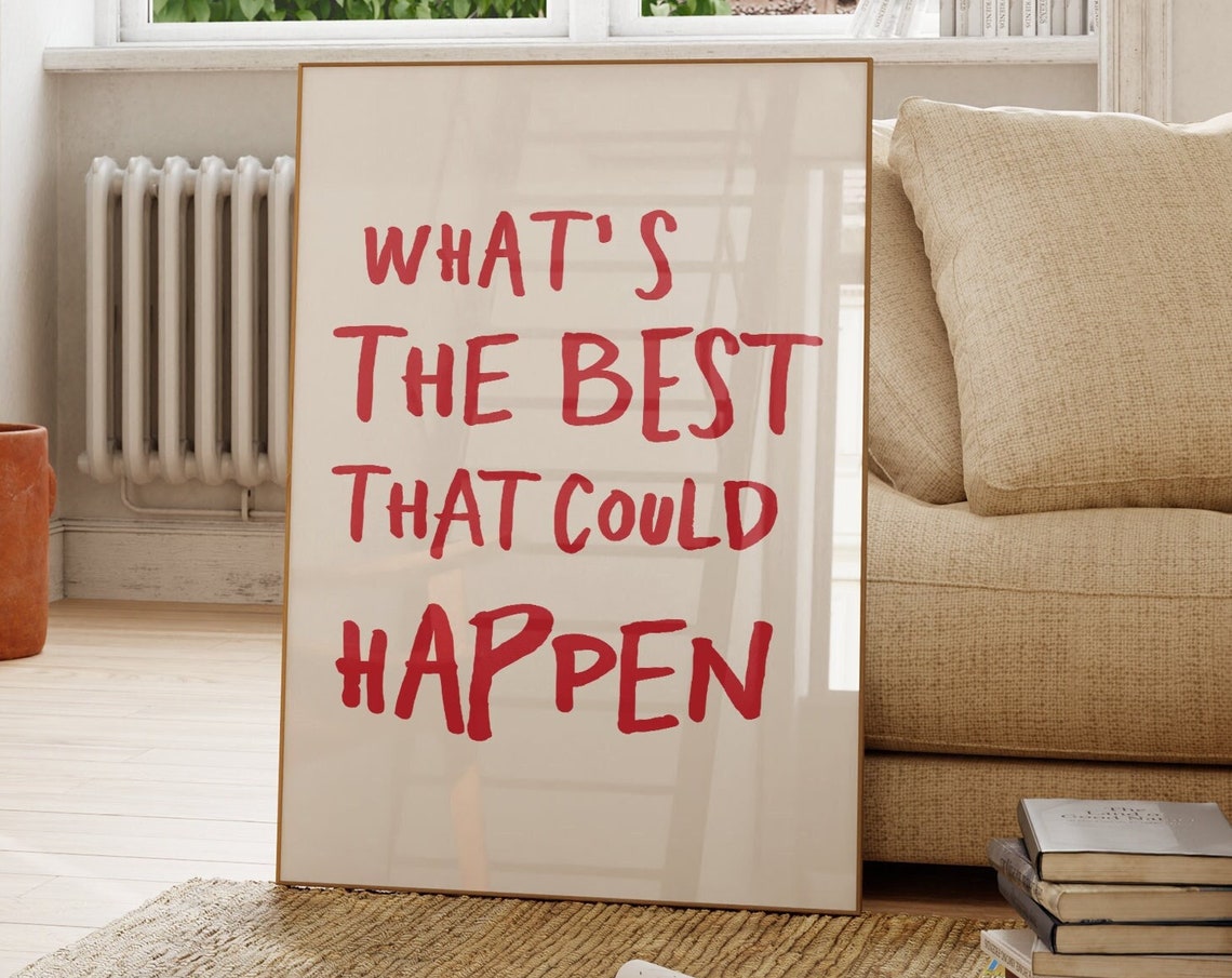 Red Typography Quote Art Print Minimalist Affirmations