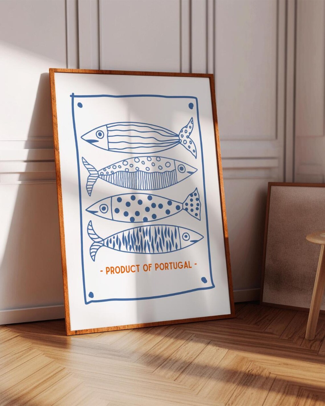 Sardines Print Portugal Poster Blue Wall Art Kitchen Decor Foodie Poster Tinned Fish Foodie Gifts Ocean Inspired Style Coastal Decor - Image 4