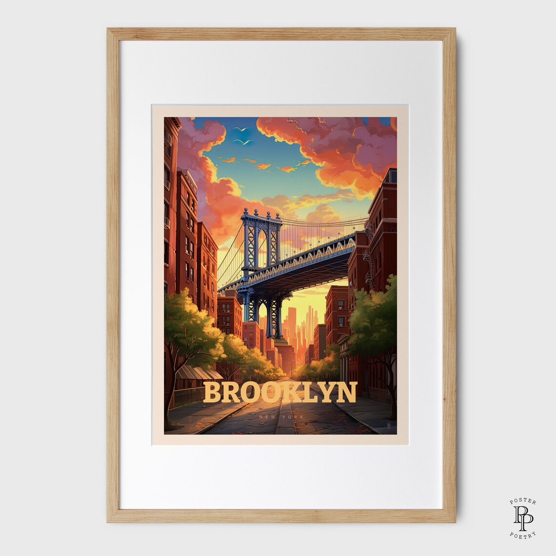 Brooklyn Bridge Vintage Travel Poster, Dumbo View - Image 4