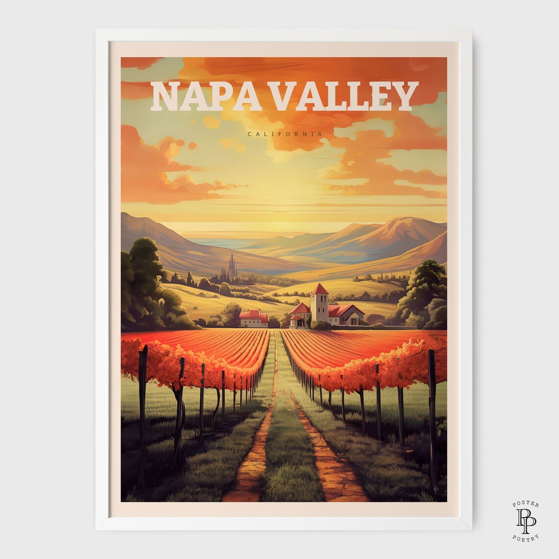 Napa Valley California Wine Country Travel Poster - Image 2
