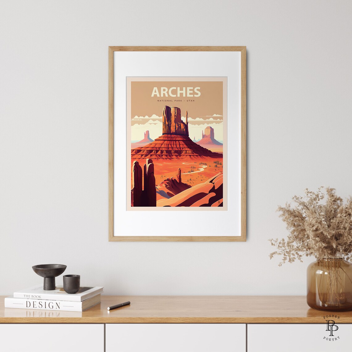 Arches Utah National Park Red Rock Buttes Desert Sunset Travel Poster - Image 2