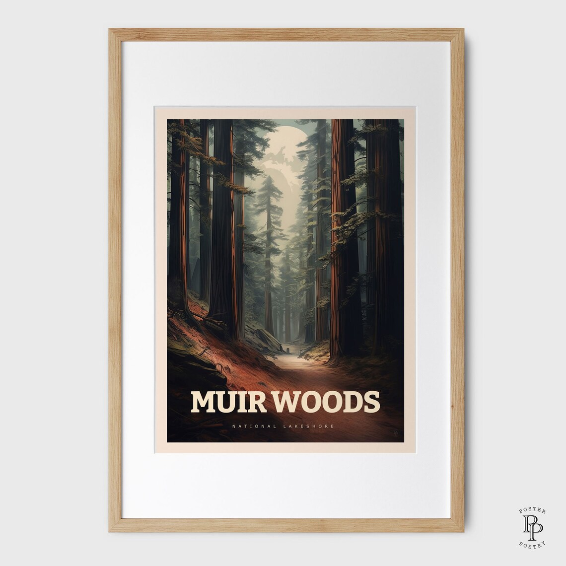 Muir Woods California Travel Poster, Coastal Decor - Image 4