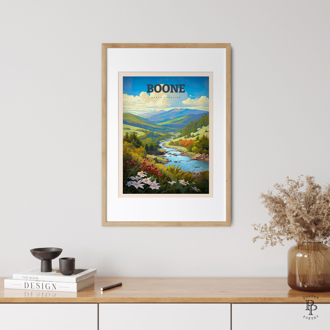 Boone Appalachian Mountains Travel Poster, North Carolina - Image 3