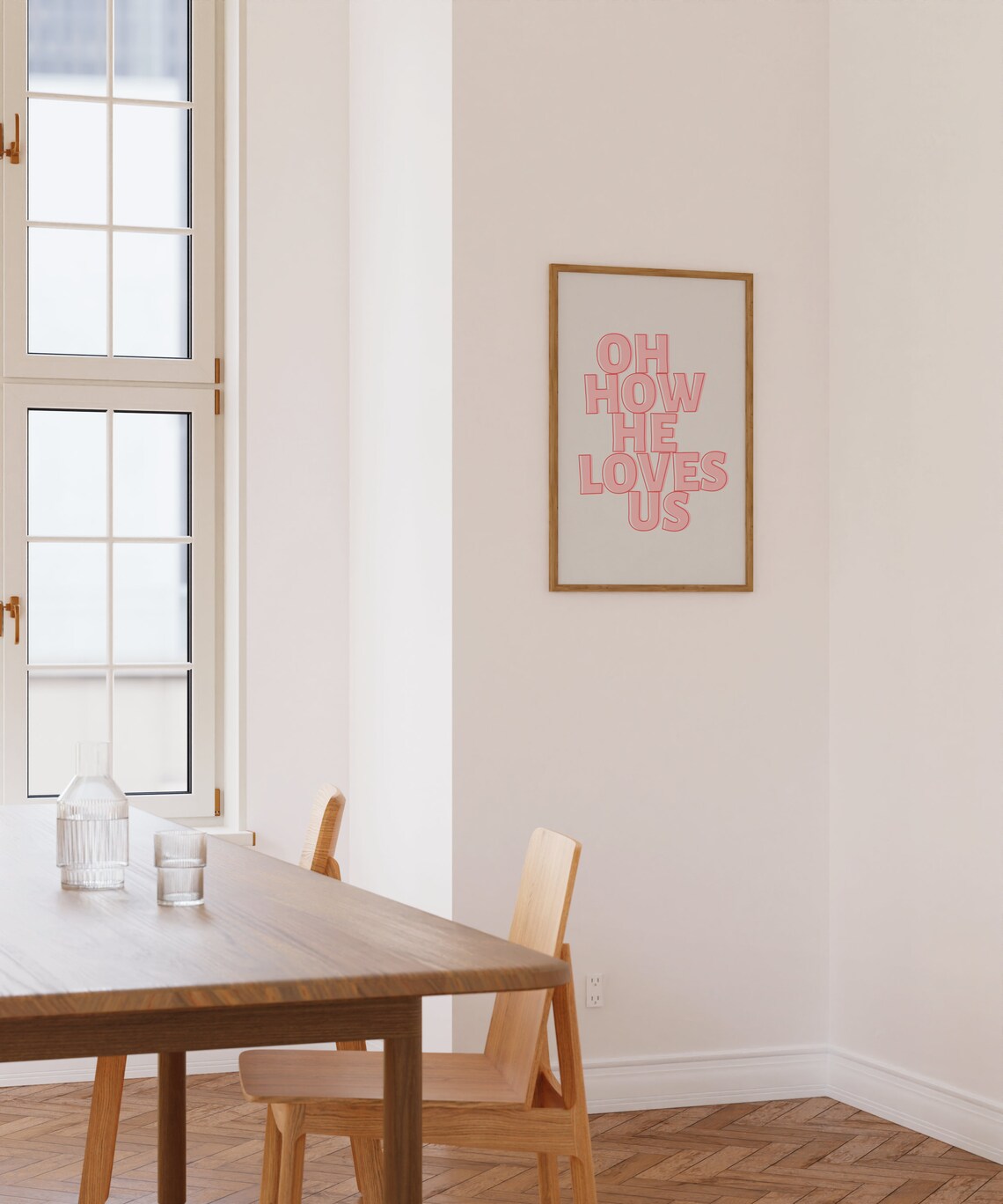 Oh How He Loves Us, Minimalist Christian Art Print - Image 3