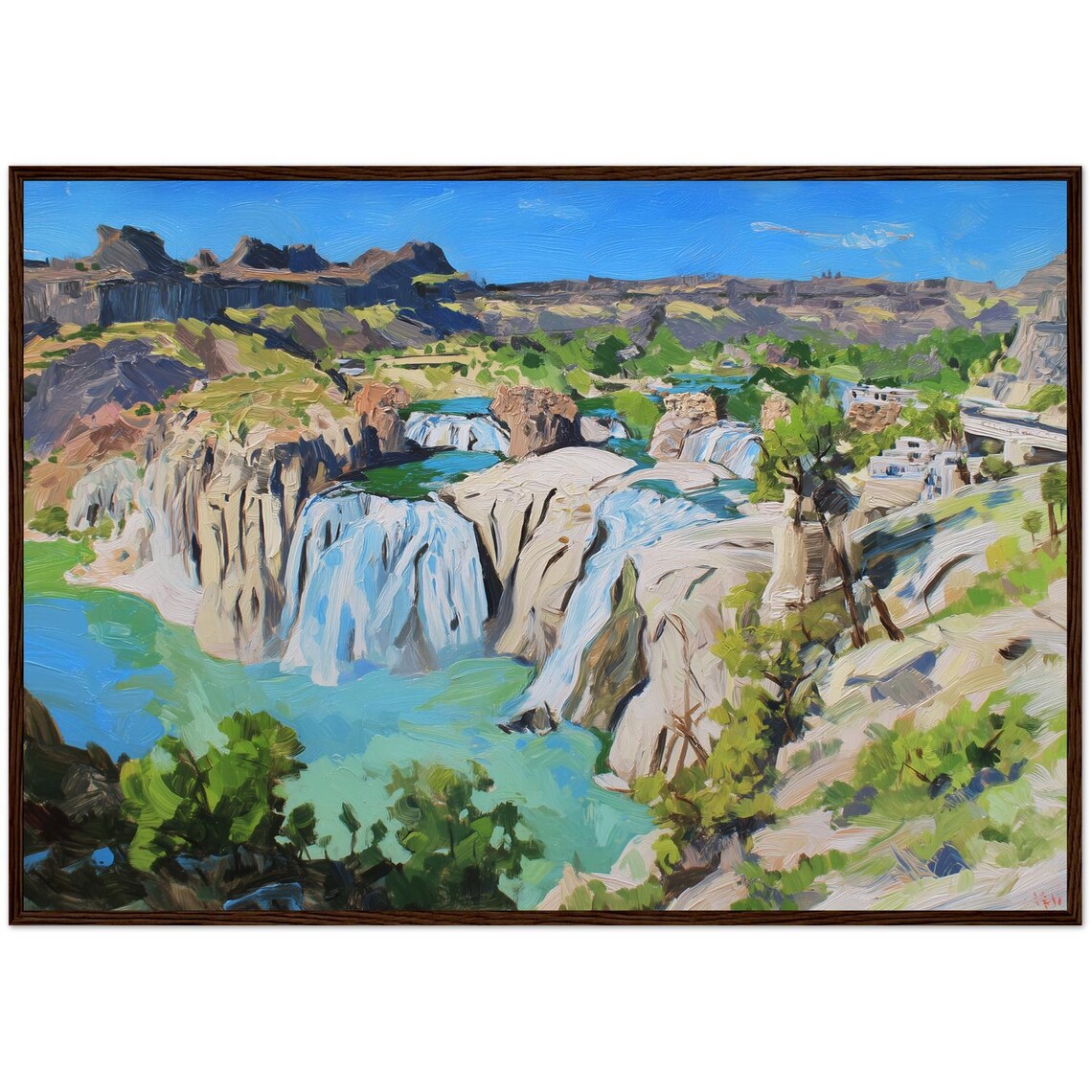 Idaho Shoshone Falls Oil Painting, Waterfall Art Print