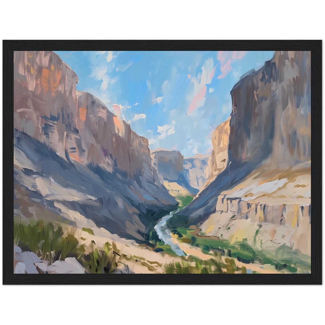 Big Bend National Park Texas Desert Canyon River Oil Painting Poster