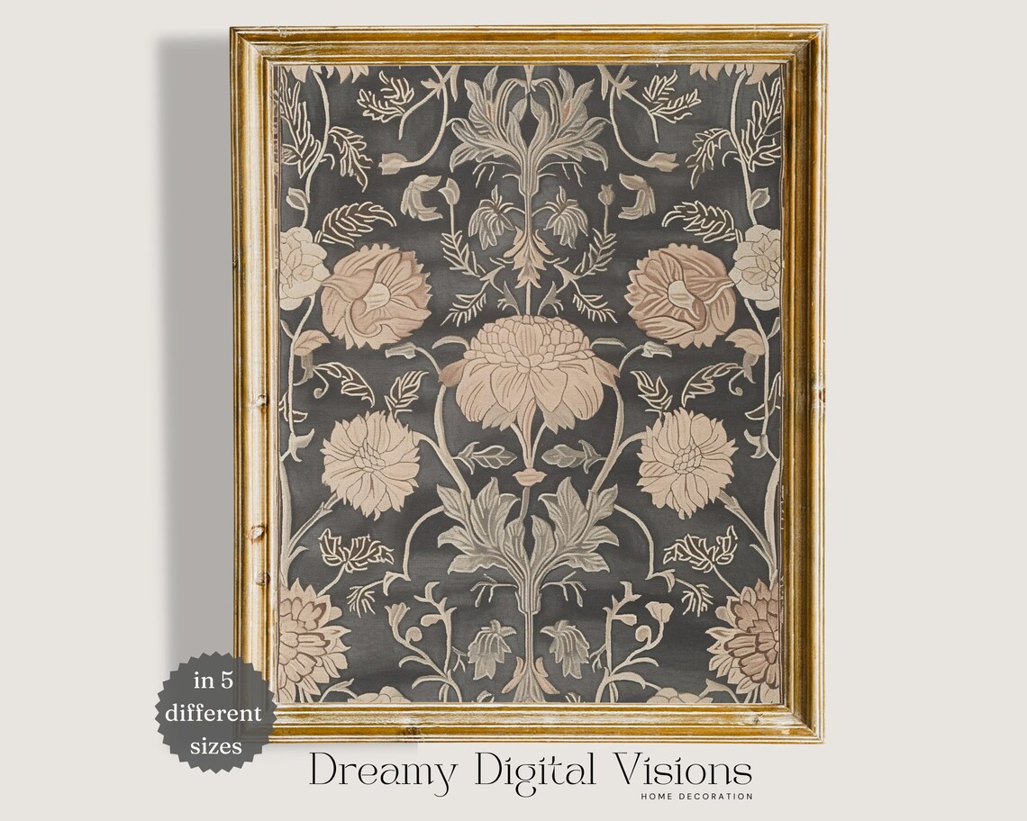 Vintage Floral Tapestry Wall Art, Modern Farmhouse