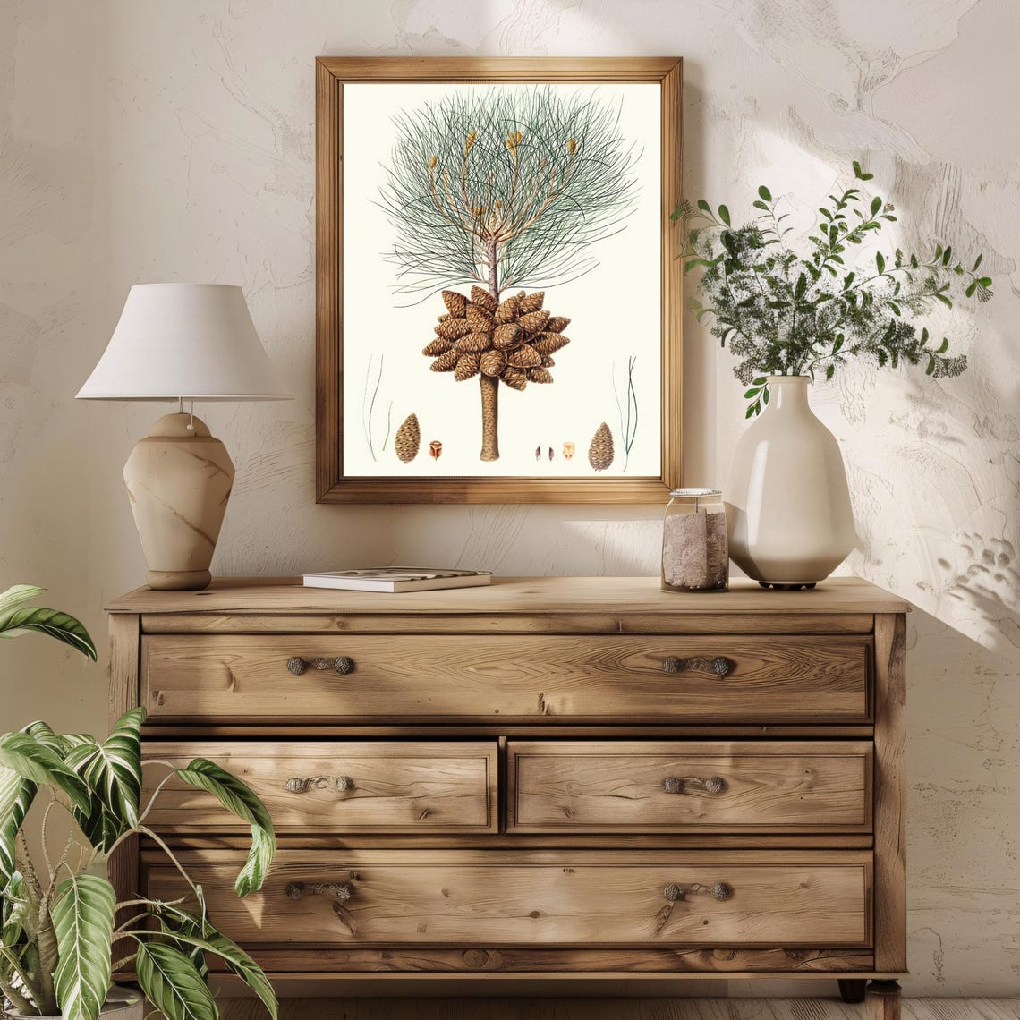 Vintage Calabrian Pine Cones Botanical Illustration Farmhouse Poster - Image 2