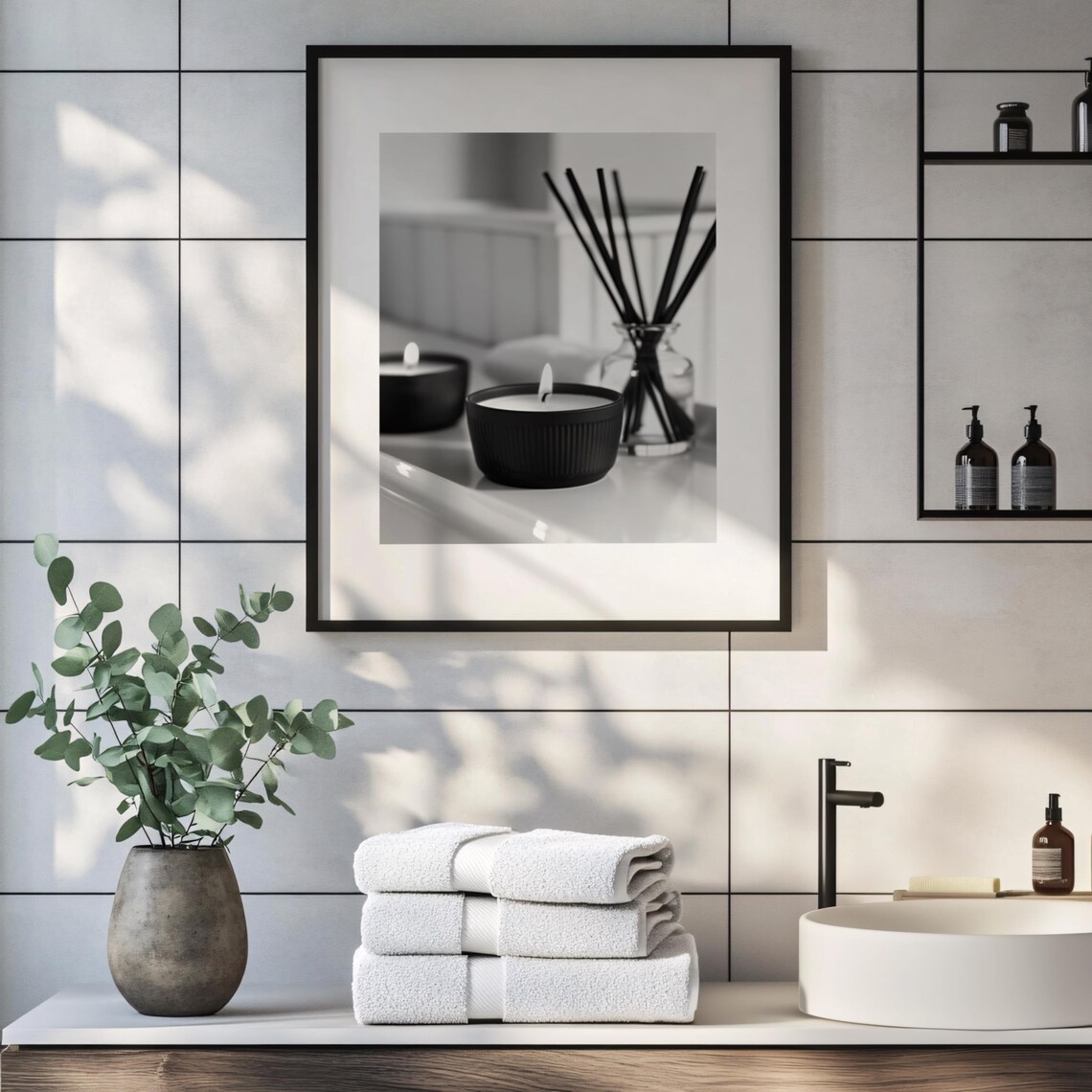 Stylish Bathroom Print, Minimalist Spa Decor - Image 3