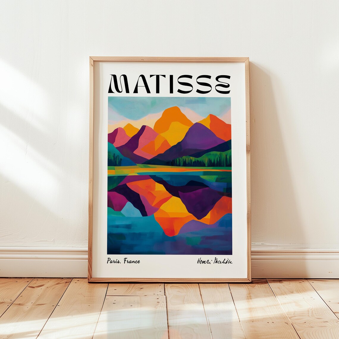 Matisse Mountain Lake Art Print, Abstract French Art