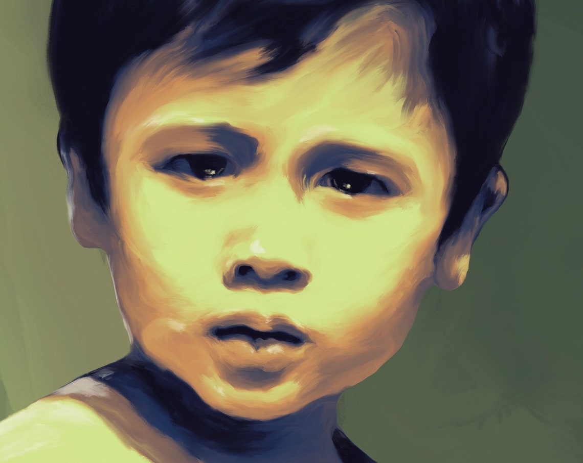 Custom Baby Portrait From Photo Custom Kid Birthday Gift Portrait For Mom And Parents Baby Kid Or Siblings Oil Painting Portrait - Image 3