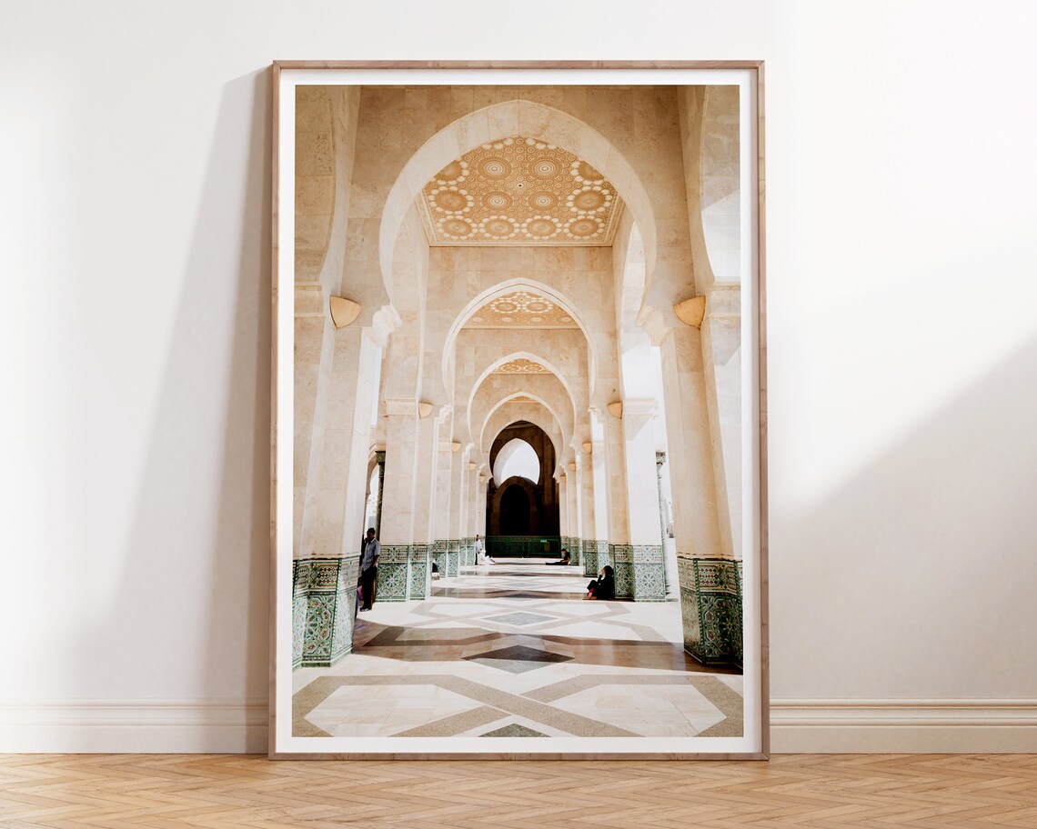 Morocco Reflections Art Print, Modern Boho Arches
