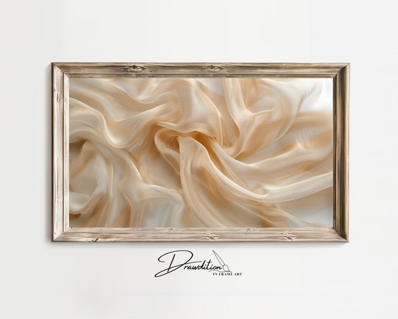 Beige Frame Tv Art Beige Abstract 3d Frame Tv Art Textured Frame Tv Art Neutral Frame Tv Art Beige Waves Frame Tv Art