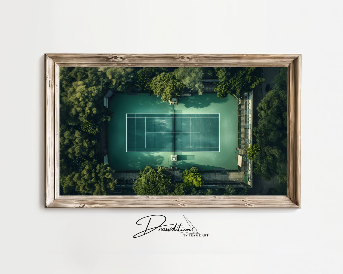Tennis Frame Tv Art Frame Tv Art Tennis Court Frame Tv Art Tennis Painting In Frame Tv Art Tennis Player Art Tennis Decor