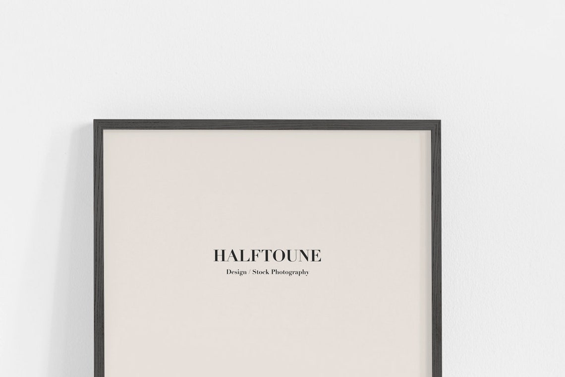 Minimalist Black Frame Mockup Blank Canvas Display Presentation Print
