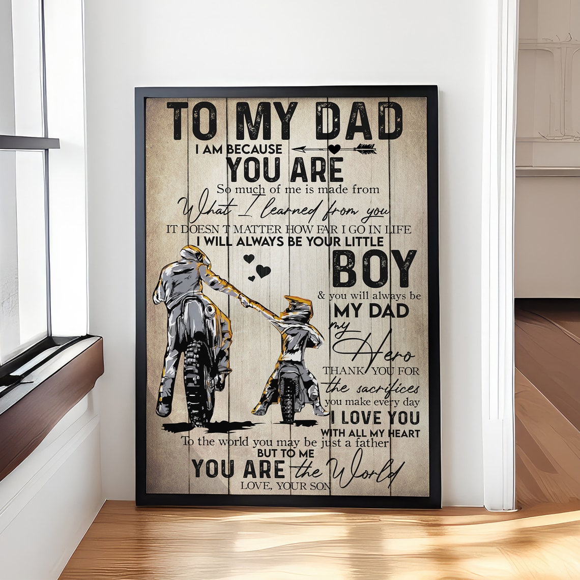 To My Dad Dirt Bike Father Son Always Your Little Boy Poster