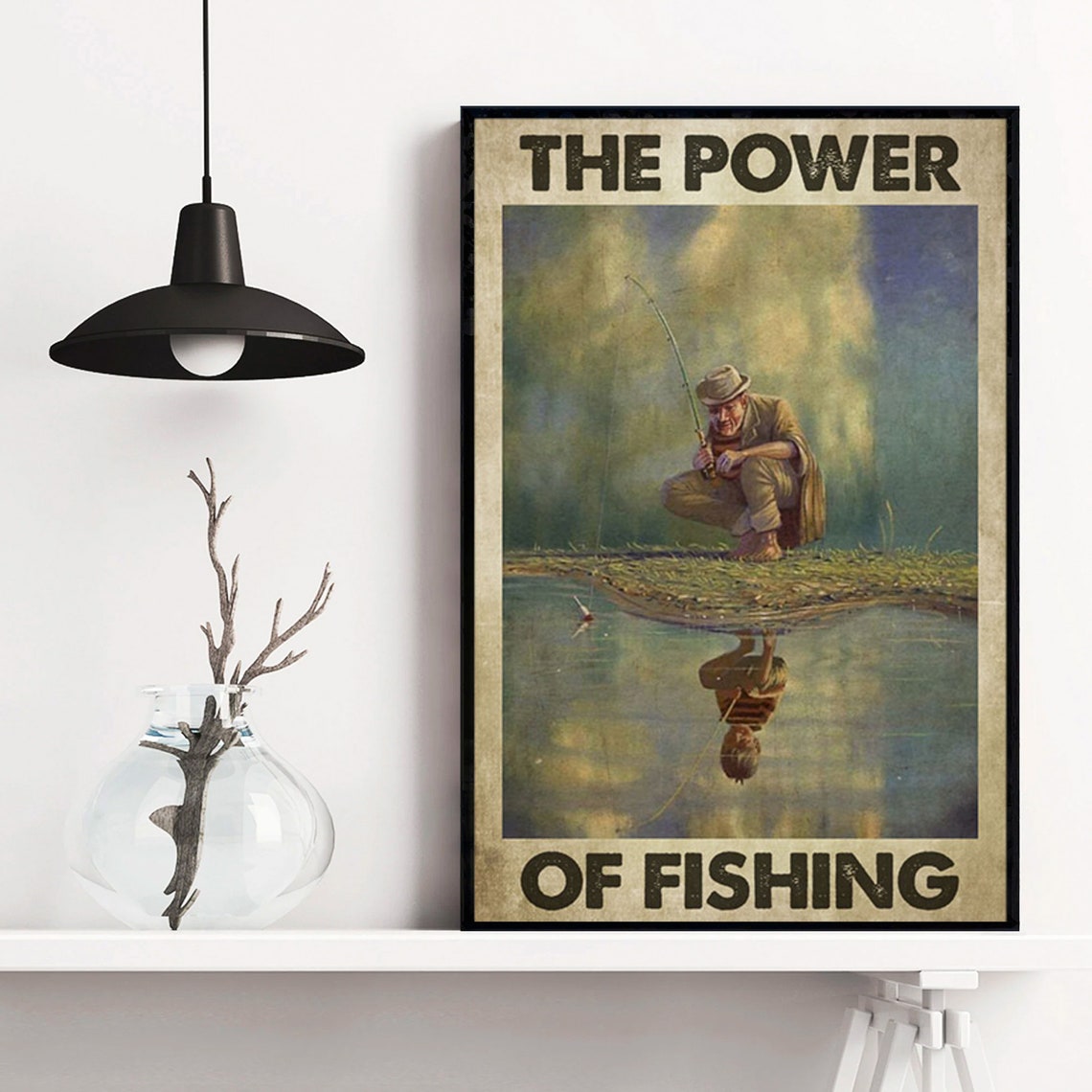 The Power Of Fishing Poster Fishing Fishing Lover Gift Fishing Man Poster Fathers Day Gift - Image 4