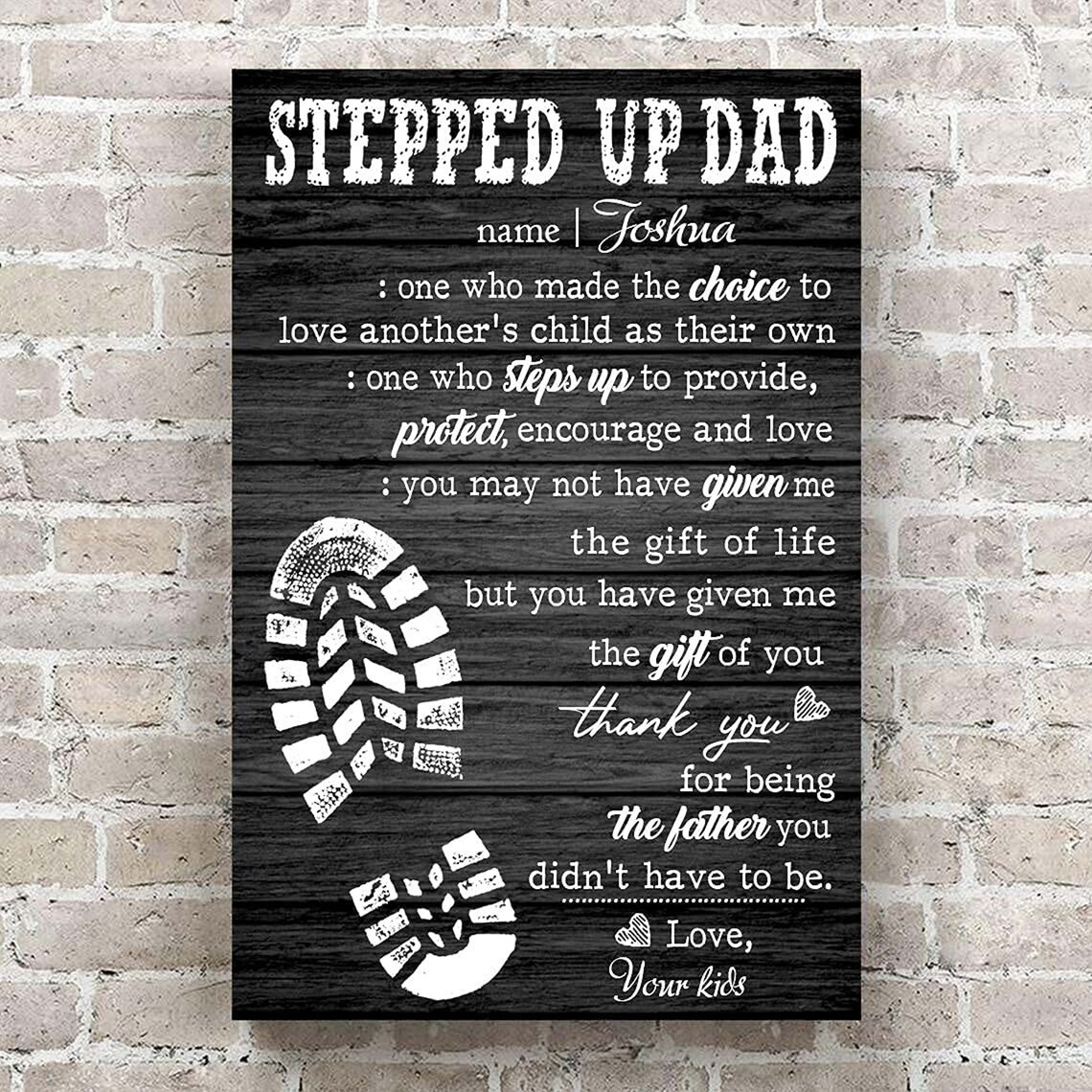 Customized Funny Stepdad Footprint Gift, Fathers Day - Image 3