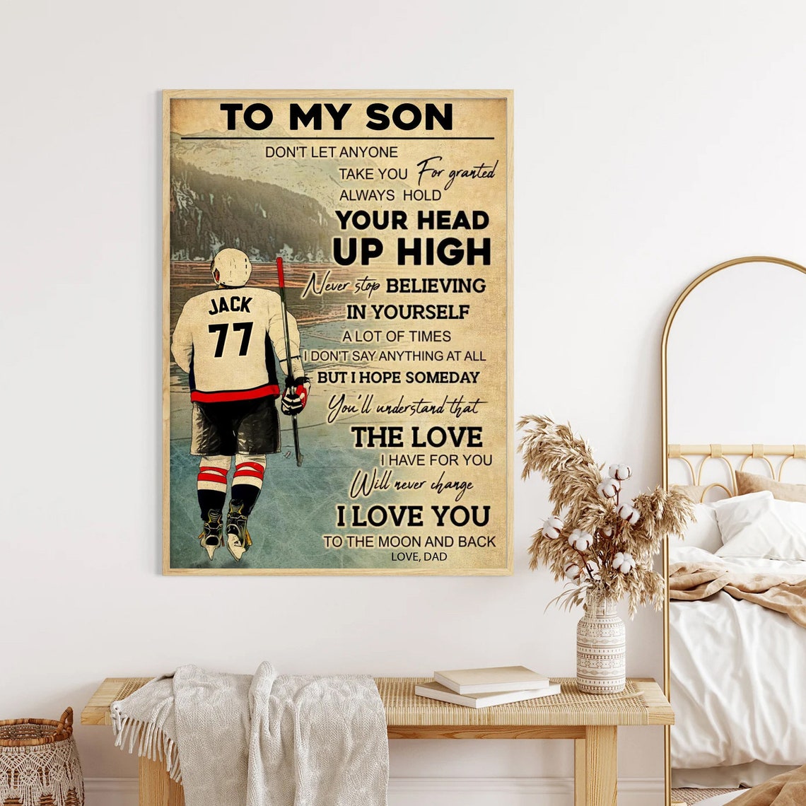 Personalized Ice Hockey Poster Hockey Gifts Gifts For Hockey Players Sport Gifts For Son - Image 2
