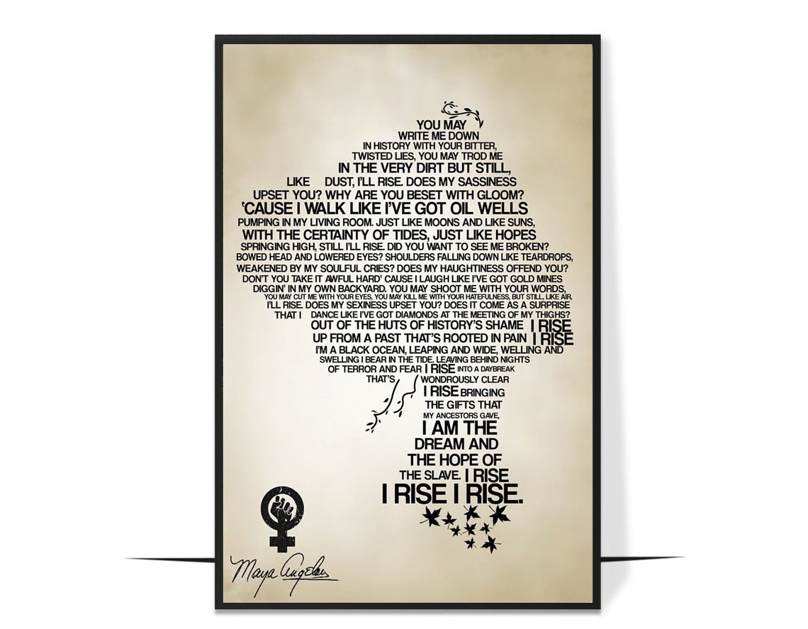 Maya Angelou Still I Rise Poem Inspirational Word Art Poster - Image 4