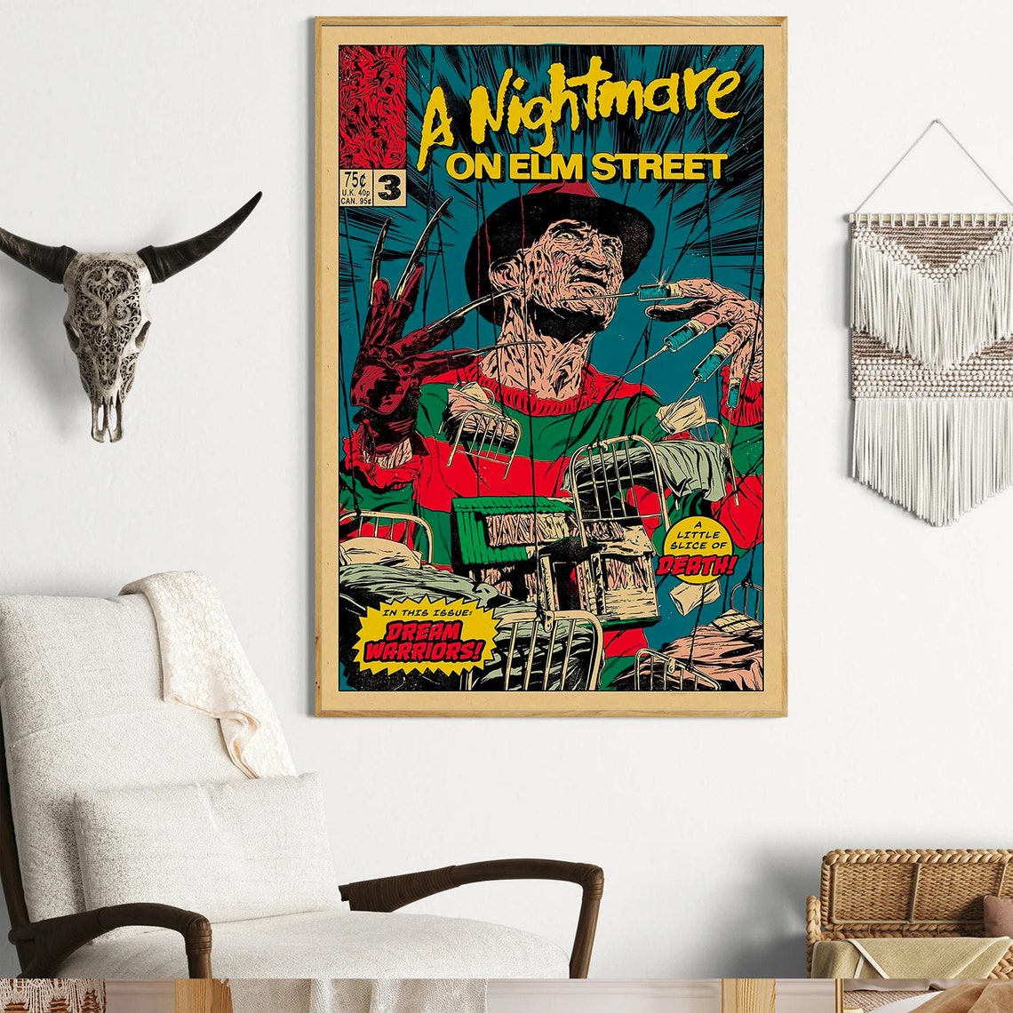 A Nightmare On Elm Street Freddy Krueger Comic Horror Poster - Image 3