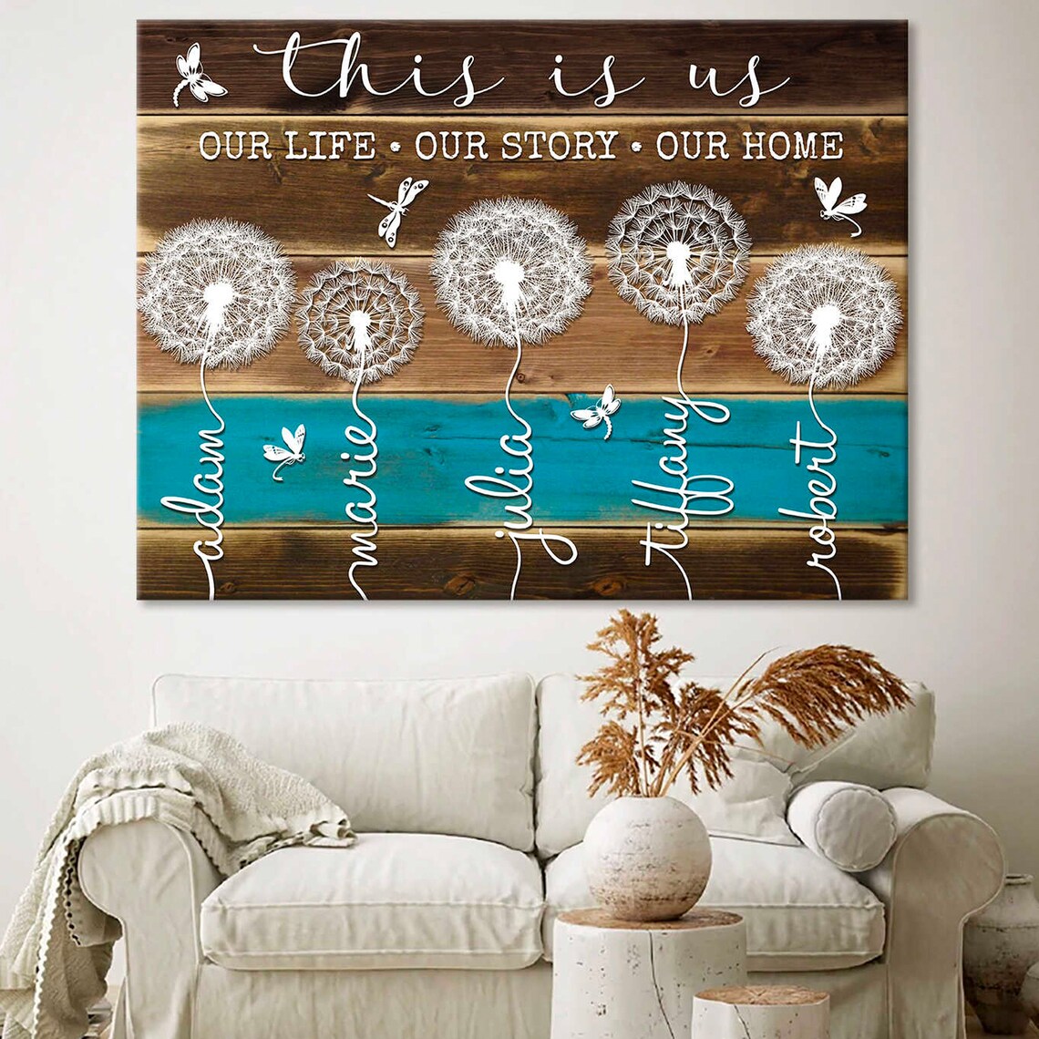 This Is Us Our Life Story Home Dandelion Wood Plank Family Poster - Image 4