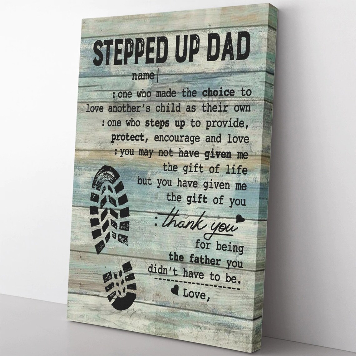 Customized Funny Stepdad Footprint Gift, Fathers Day - Image 4