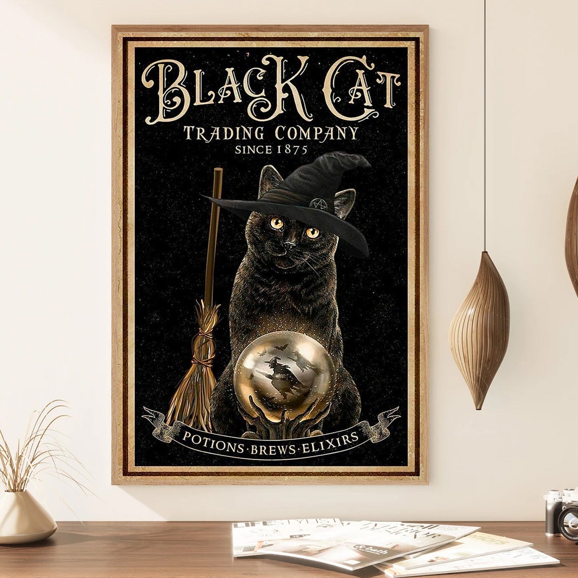 Black Cat Trading Company Since 1875 Potions Brews Elixirs Poster - Image 3