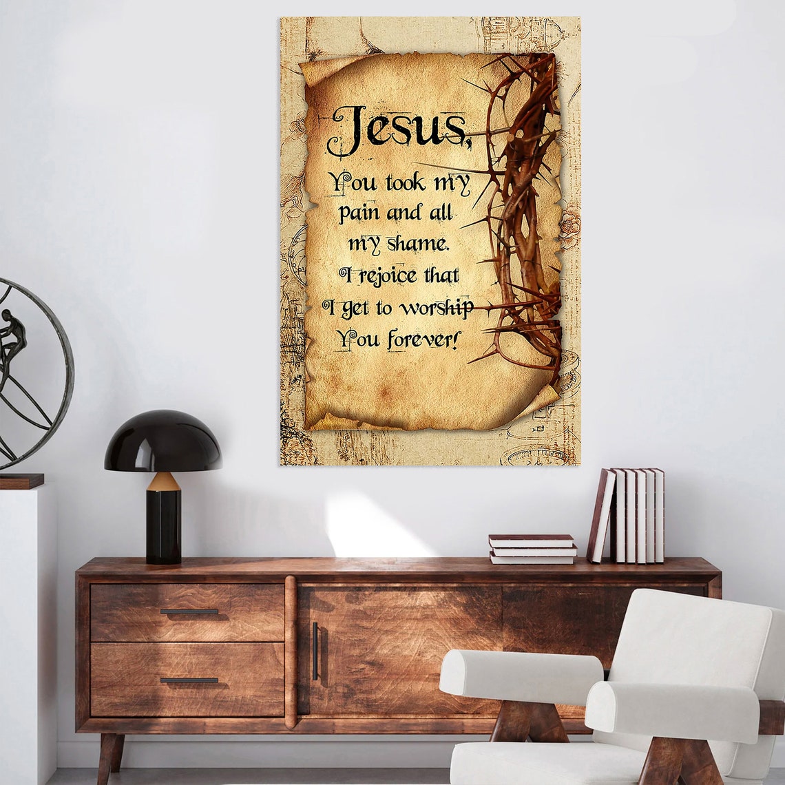 Jesus You Took My Pain Prayer Crown Of Thorns Faith Tribute Poster - Image 2