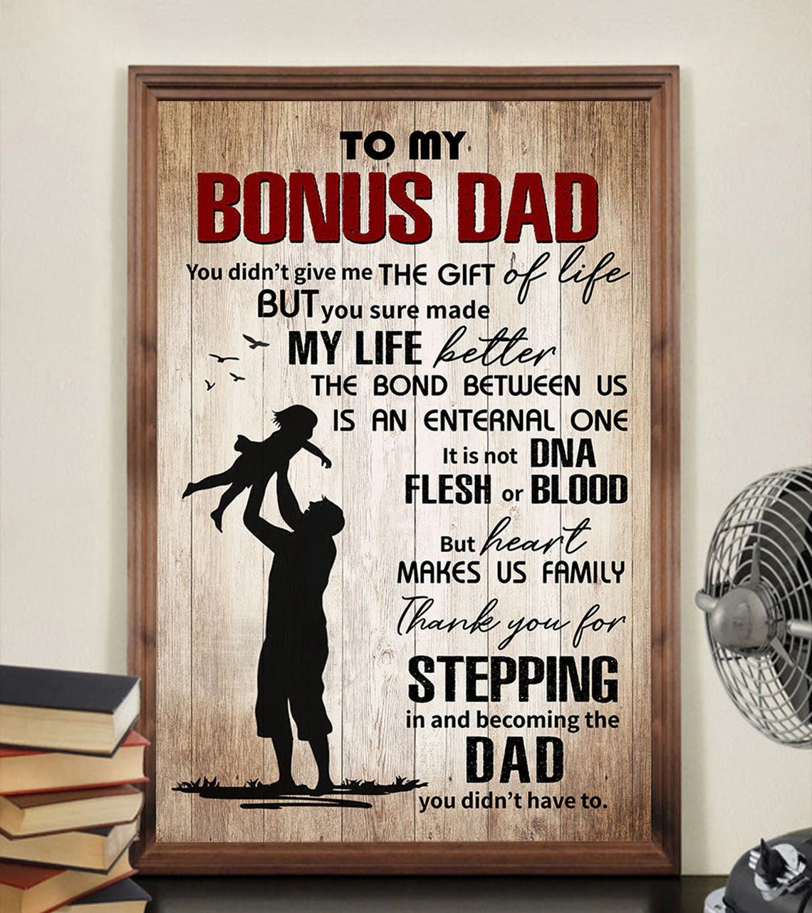 To My Bonus Dad Thank You For Stepping In Stepdad Poster Art - Image 4
