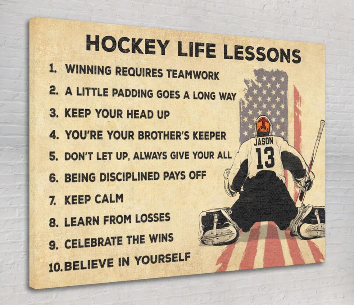 Hockey Life Lesson With Custom Personalized Ice Hockey Poster Hockey Gifts Gifts For Hockey Players Sport Gifts For Son - Image 4