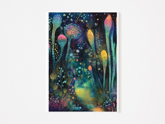 Whimsical Mental Wellness Wall Art Enchanted Awakening Inspirational Print Colorful Healing Decor