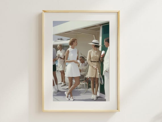 Retro Tennis Club Art Vintage Grandmillennial Wall Decor Luxury Lifestyle Poster Old Money Print