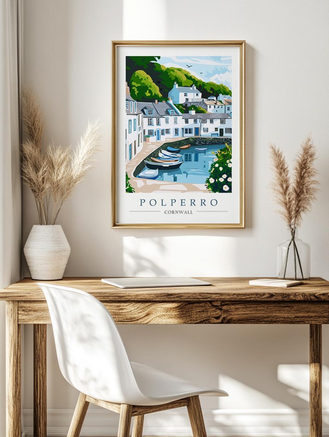 Polperro Harbour Cornwall Travel Poster, Cornish Fishing - Image 2