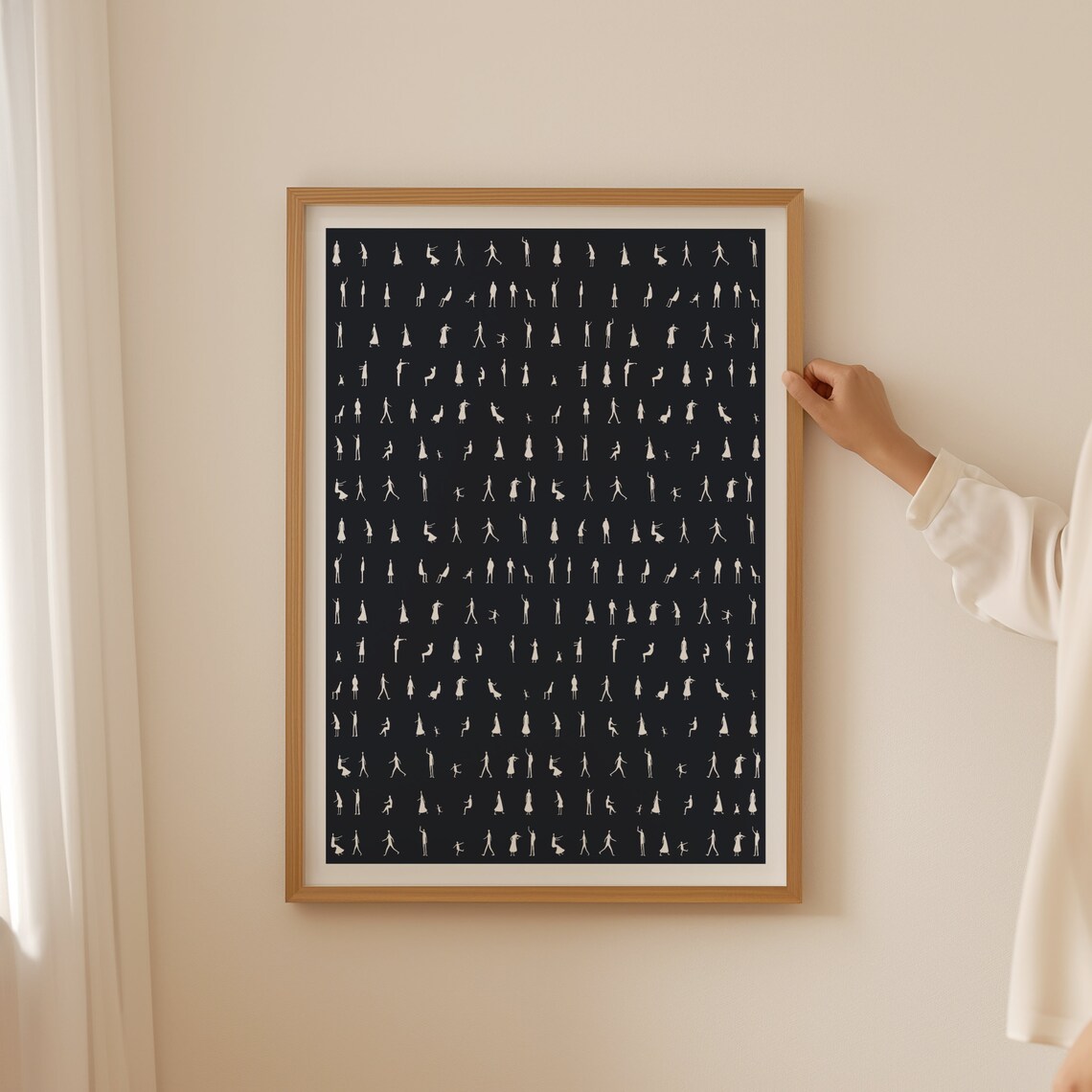 Small People Art, Modern Minimalist Walkers Art Print