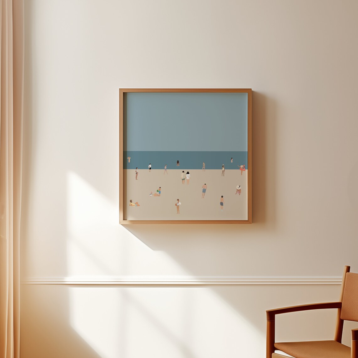 Minimalist Beach Swimming Print, Summer Beach House Decor - Image 2