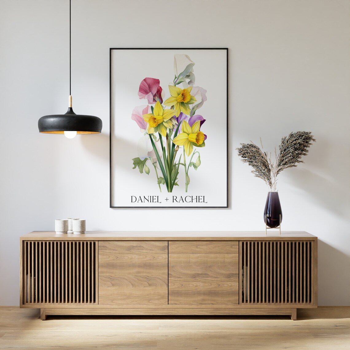 Blooming Together Watercolor Poppy Daisy Bouquet Poster Floral Gift - Image 2