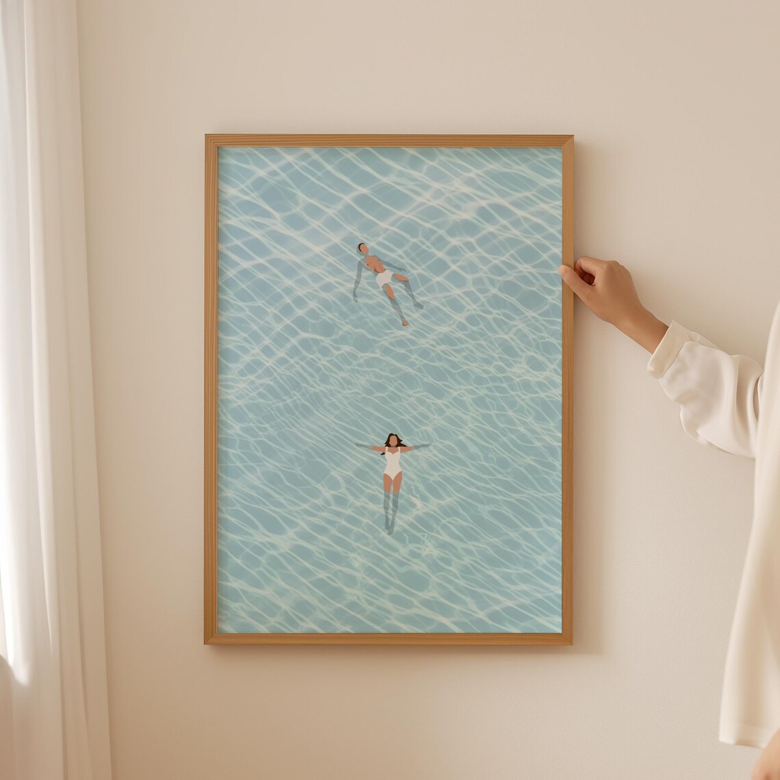 People At Pool Retro Swimming Pool Art Print